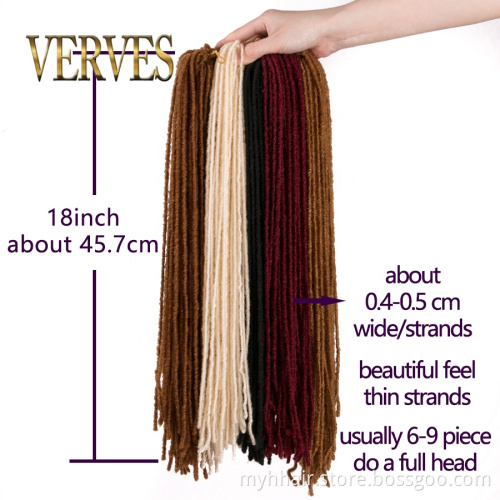 10 Pcs Small Dreadlocks Hair Extension 18 inch 54 roots/piece Crochet Braids Synthetic Braiding Hair for Women Straightbraid